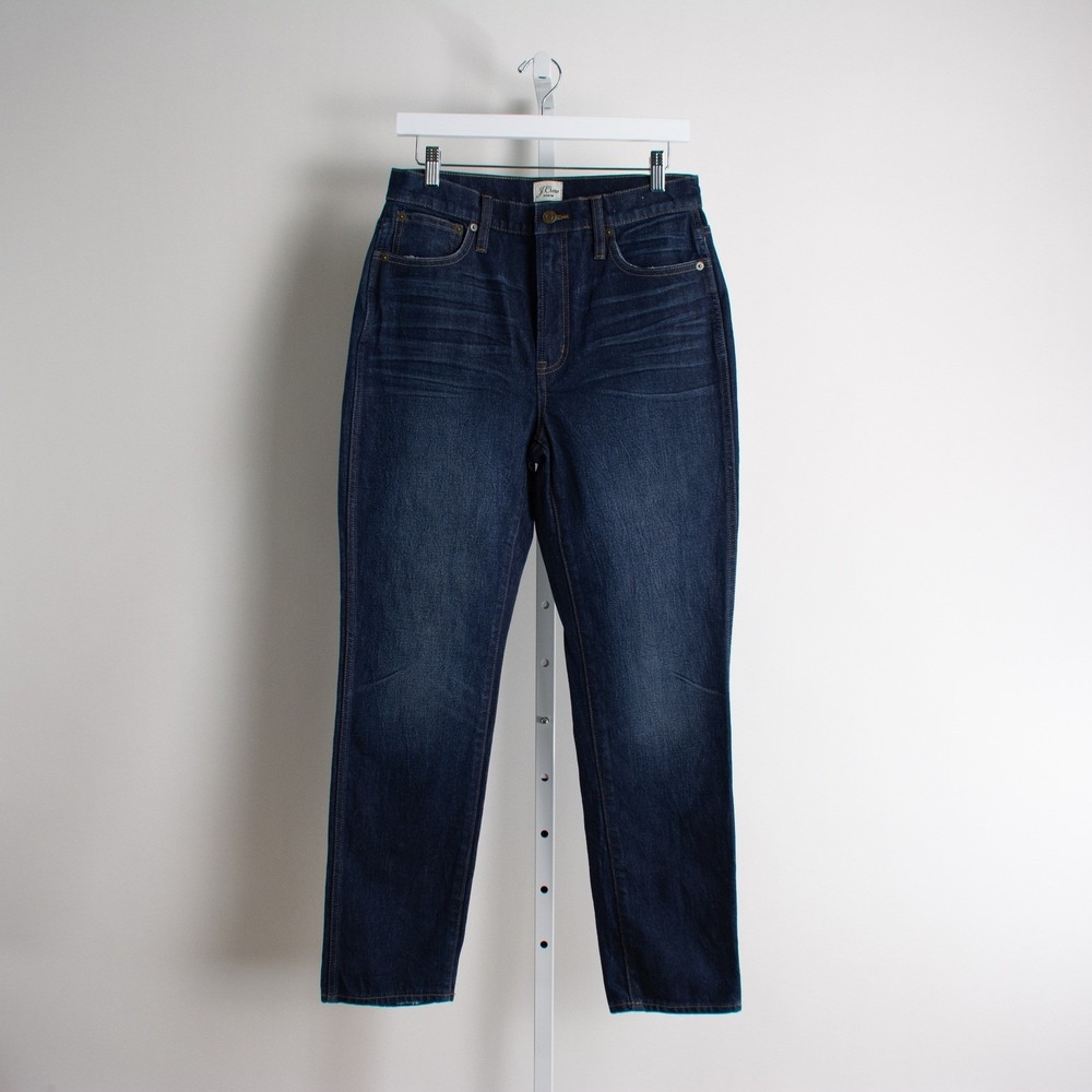 J.Crew Denim 10" Vintage Straight Leg Dark Wash Jean Women Size 28 6 Re Imagined